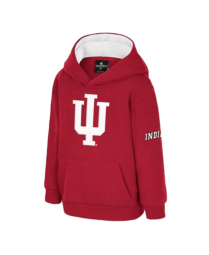Colosseum Toddler Crimson Indiana Hoosiers Big Logo Volume Fleece Pullover Hoodie