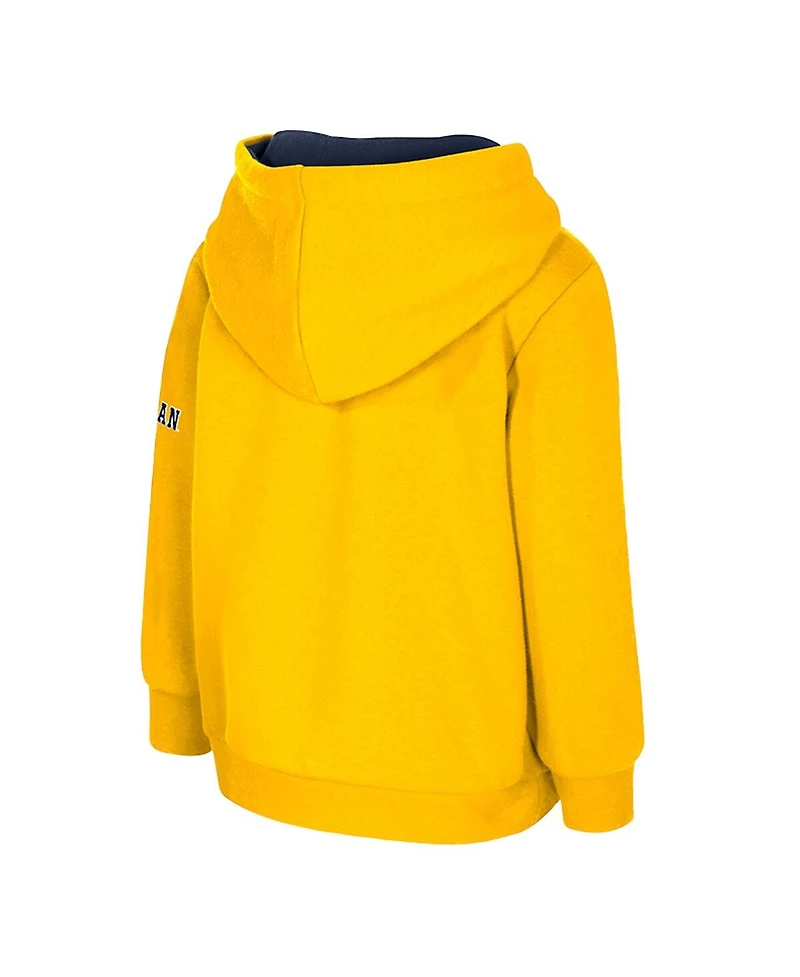 Colosseum Toddler Maize Michigan Wolverines Big Logo Volume Fleece Pullover Hoodie