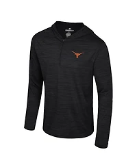Colosseum Men's Black Texas Longhorns Always Sunny Lightweight Quarter-Zip Hoodie