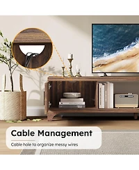 70-Inch Modern Tv Stand Mid-Century Entertainment Center with Storage for 65"/75" TVs