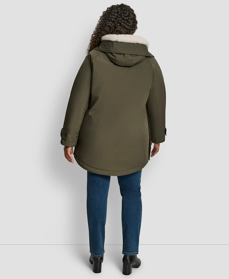Dkny Plus Hooded Coat
