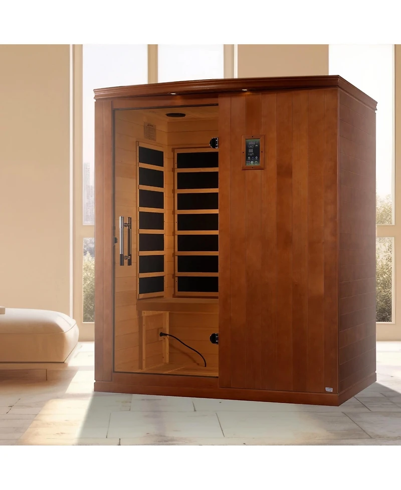 Dynamic Saunas Madrid Elite 3 Person Ultra Low Emf Infrared Lighting Home Sauna