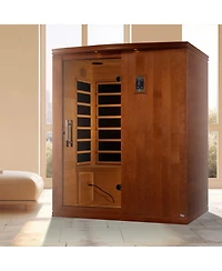 Dynamic Saunas Madrid Elite 3 Person Ultra Low Emf Infrared Lighting Home Sauna