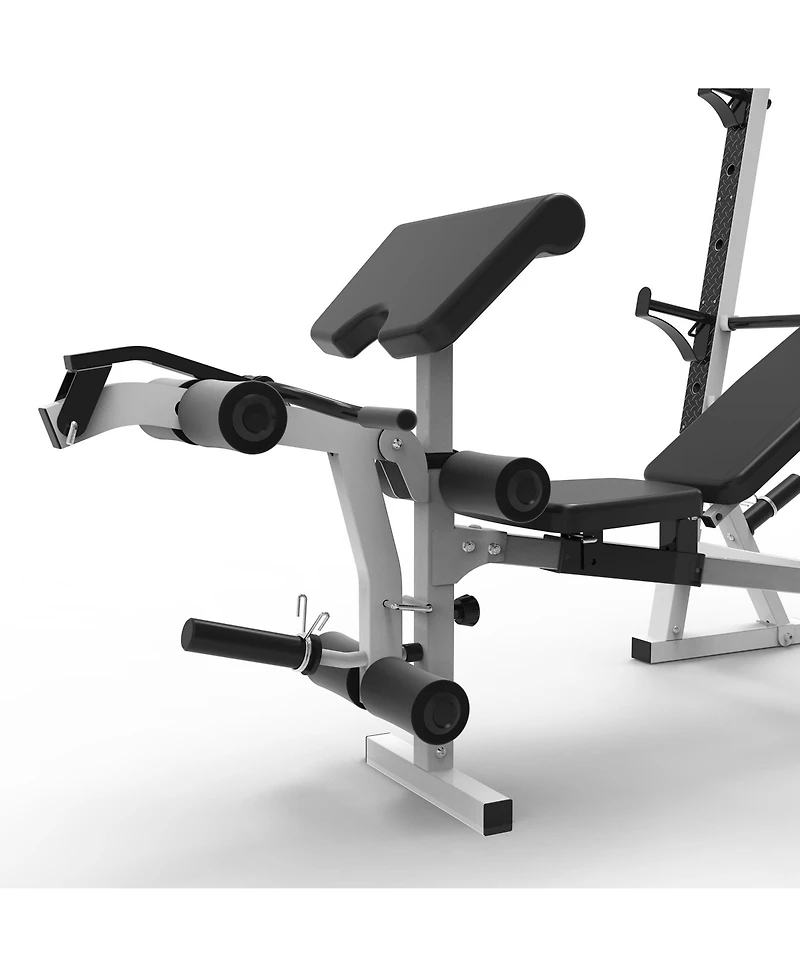 Marcy Olympic Weight Bench, Home Gym Exercise Equipment Workout Machine, White
