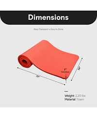 BalanceFrom Fitness GoCloud 1" Extra Thick Exercise Mat w/Carrying Strap