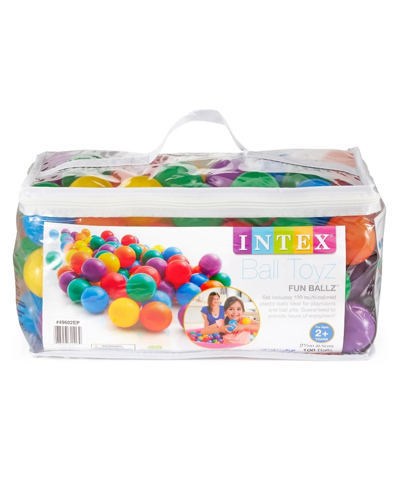 Intex 100-Pack Small Plastic Multi-Colored Fun Ballz for Bounce House (12 Pack)