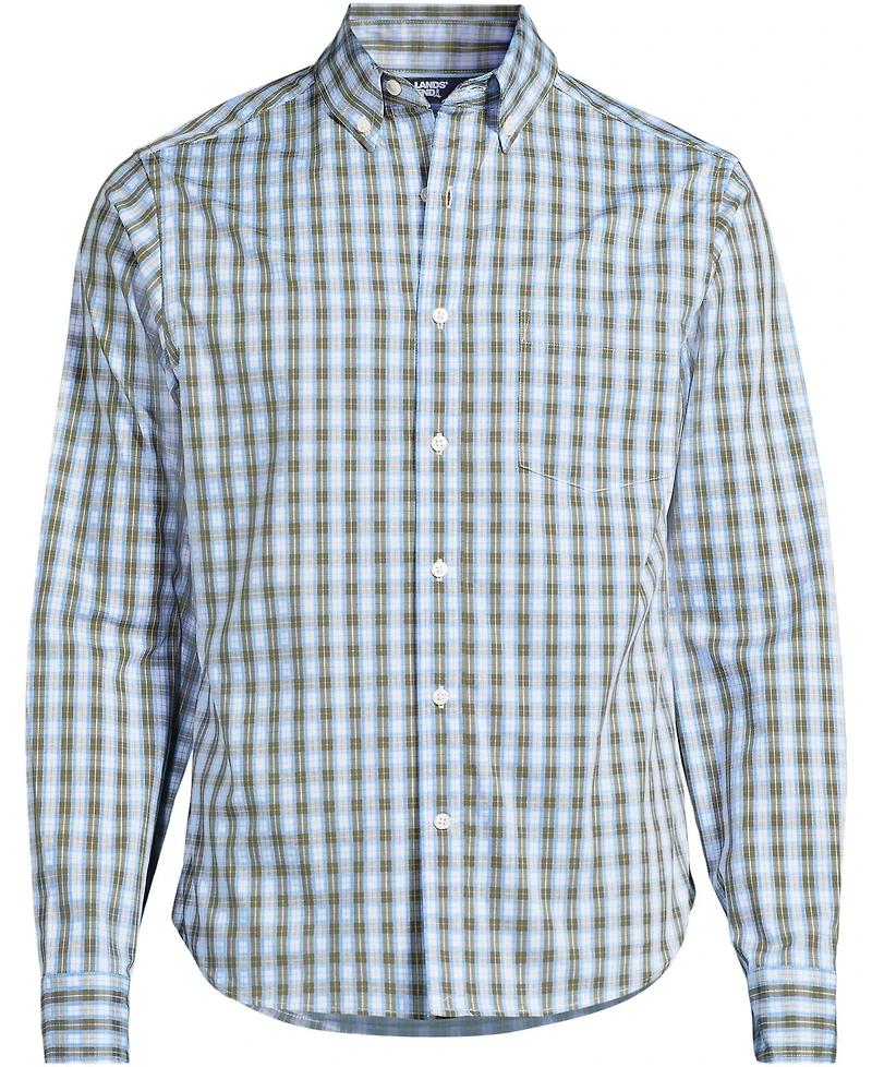 Lands' End Men's Long Sleeve Tailored Fit Travel Kit Shirt