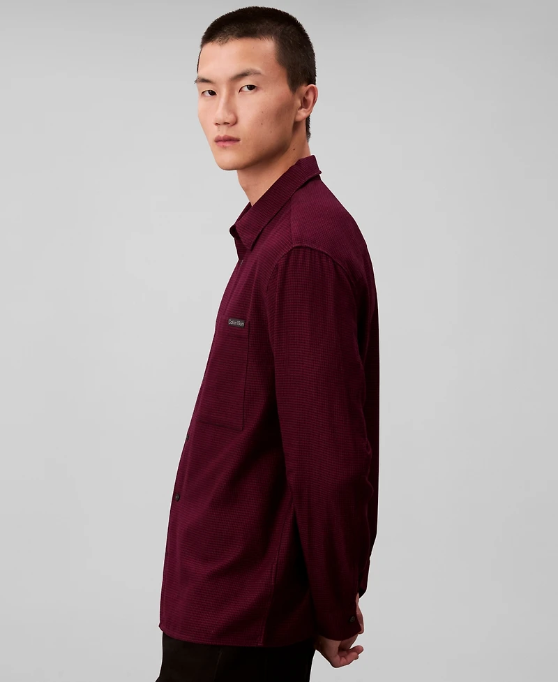 Calvin Klein Men's Classic-Fit Yarn-Dyed Houndstooth Shirt
