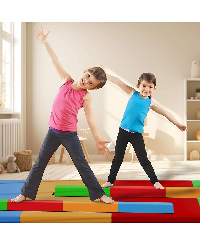 BalanceFrom Fitness All Purpose Mat with 8 Ft Balance Beam Gymnastic Set
