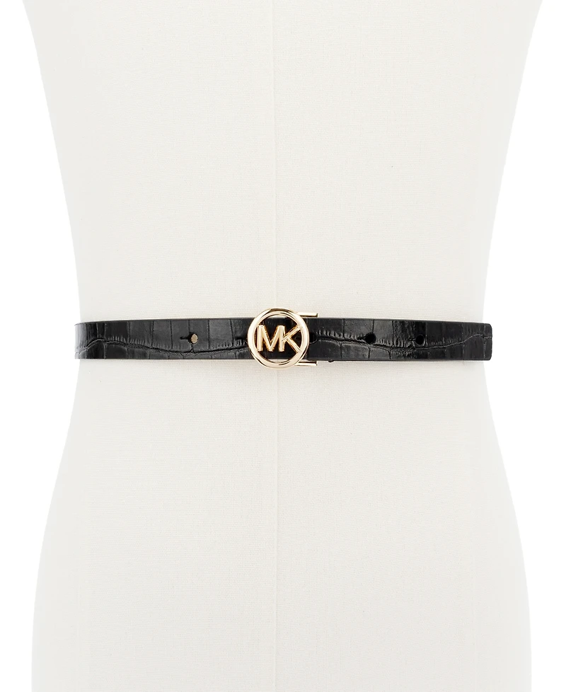 Michael Kors Logo Skinny Leather Belt