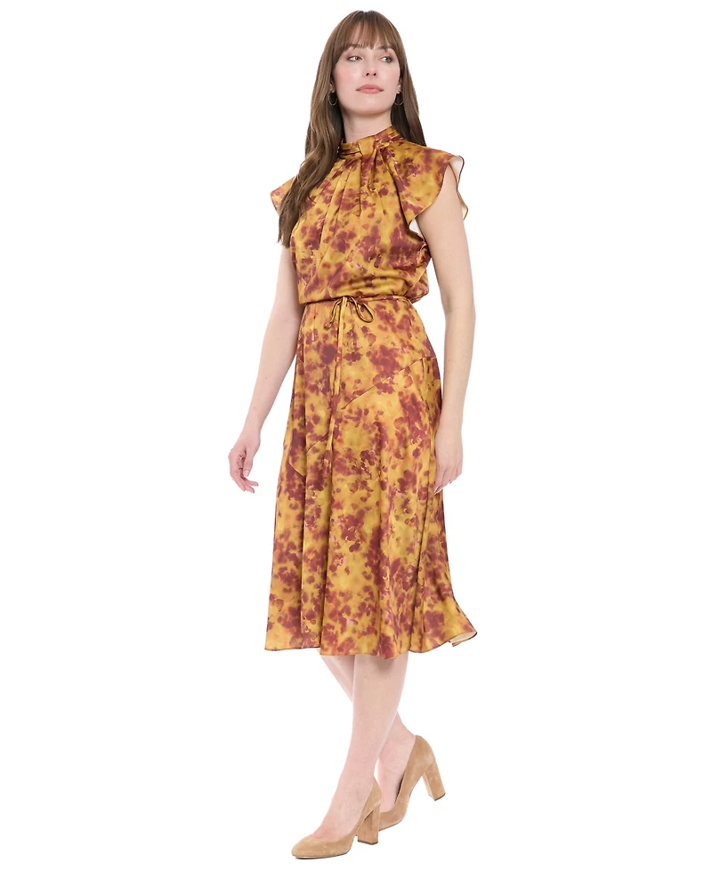 London Times Petite Printed Midi Dress