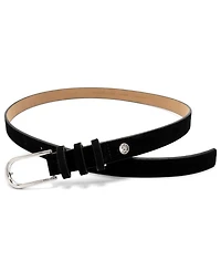 Michael Kors Silver-Tone Buckle Leather Belt