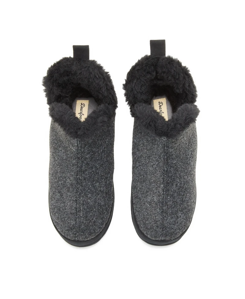 Dearfoams Women's Felted and Plaid Boot Slipper