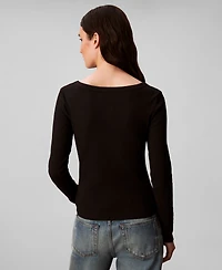 Calvin Klein Jeans Women's Long Sleeve Ribbed Knit T-Shirt