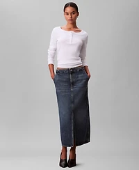 Calvin Klein Jeans Women's Long Sleeve Ribbed Knit T-Shirt