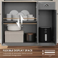 Homcom 71" Buffet with Hutch, Farmhouse Kitchen Pantry Storage Cabinet