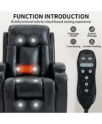Clihome Infinite Position Up to 350 Lbs Power Lift Recliner Chair for Elderly Heavy Duty Motion Mechanism with 8 Point Vibration Massage and Lumbar He