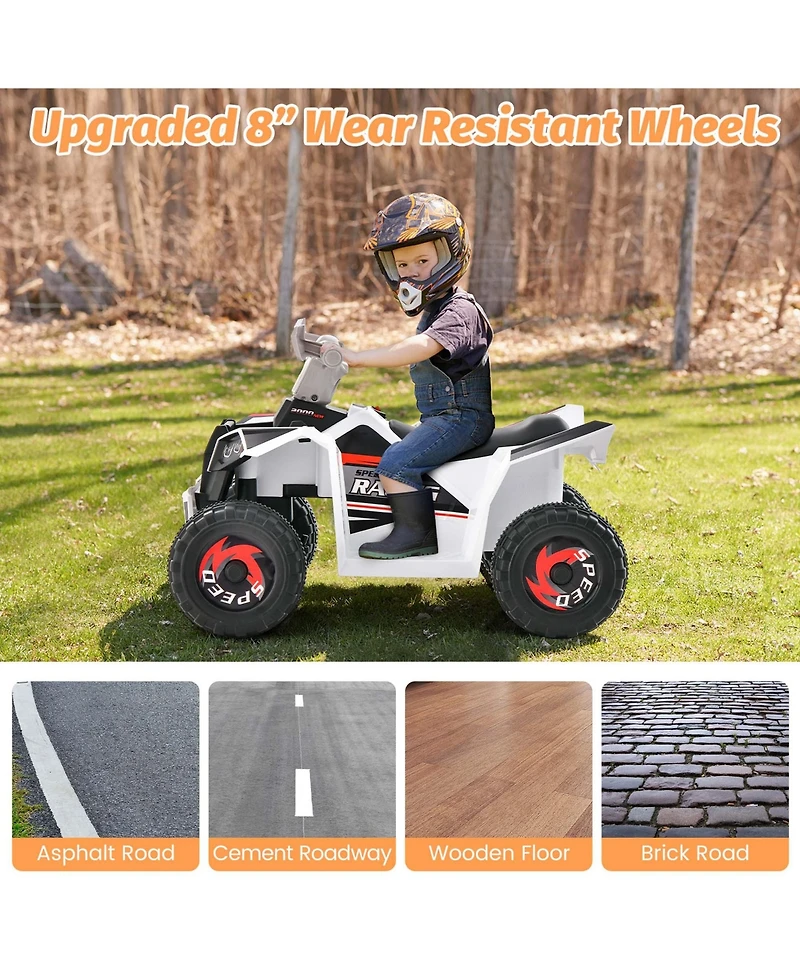 Kids Ride on Atv 4 Wheeler Quad Toy Car 6V Battery Powered Motorized Toy
