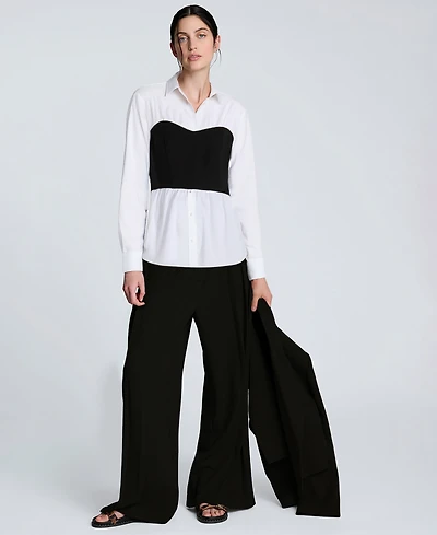 Kenneth Cole Juniors' Poplin Bustier-Style Shirt