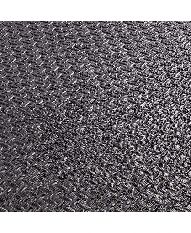 BalanceFrom Fitness 96 Sq Ft Interlocking Exercise Mat Tiles, Black (2 Pack)