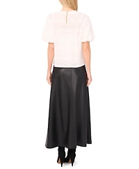 Vince Camuto Women's Puff Sleeve Crewneck Top