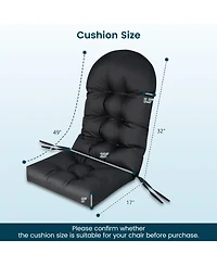 Gymax Set of 2 Patio Adirondack Chair Cushion High Back Fade Resistant 5'' Seat Pad
