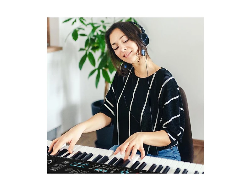 61-Key Portable Electric Keyboard Piano for Beginners – Black