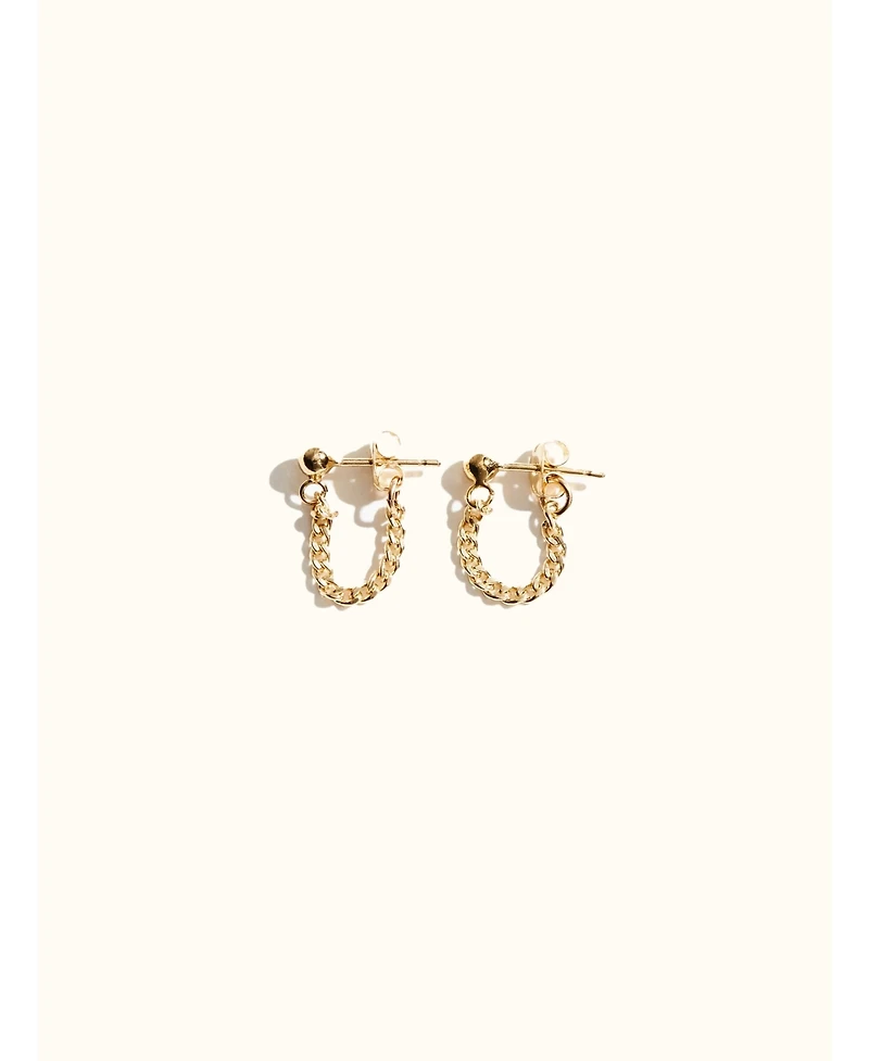 Able Curb Chain Earrings, 14k Gold-Filled
