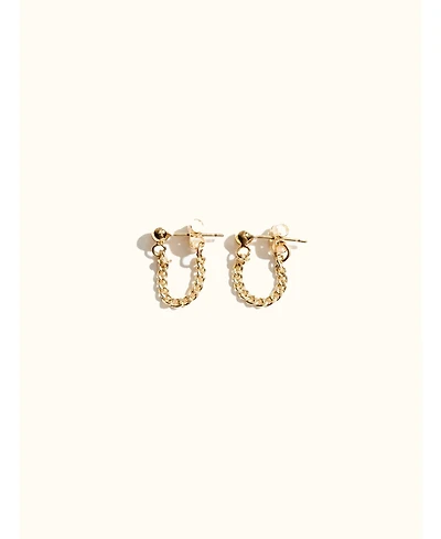 Able Curb Chain Earrings, 14k Gold-Filled