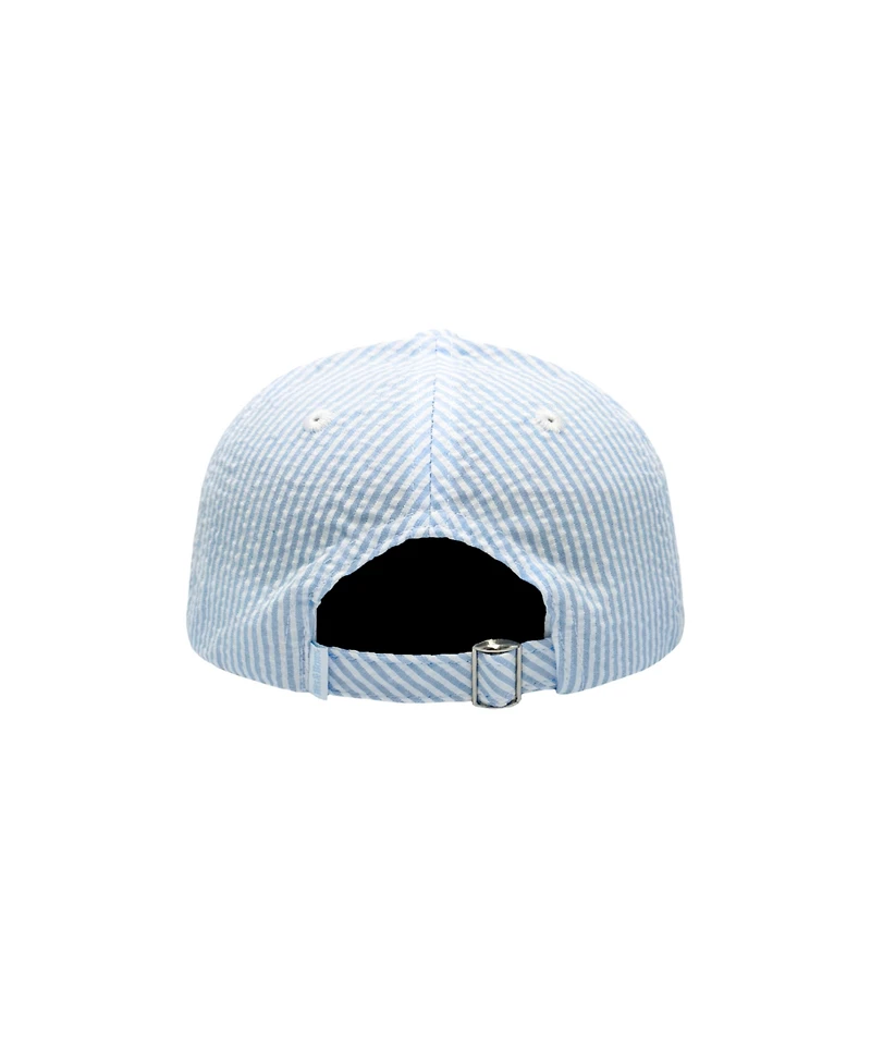 Bits & Bows Toddler Football Seersucker Baseball Hat Blue