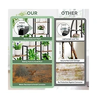 Chic Crate 71 Indoor Plant Stand with Grow Light 8 AeTier Heavy AeDuty Metal Shelf for Living Room, Balcony & Garden