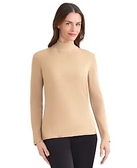 Jones New York Women's Sutton Ribbed Mock-Neck Long-Sleeve Sweater