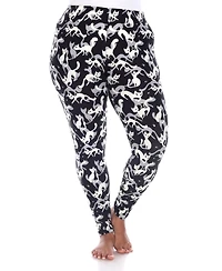 White Mark Plus Cat Print Legging Pants, 2-Pack