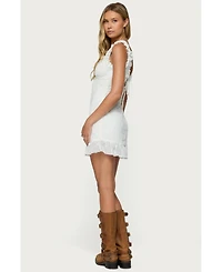 Edikted Womens Shayla Ruffle Textured Mini Dress