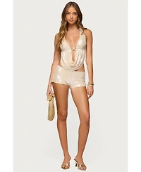 Edikted Women's Roxey Sequin Micro Shorts