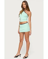 Edikted Womens Aureley Contrast Knit Mini Skirt