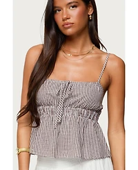Edikted Women's Zahara Gingham Babydoll Top