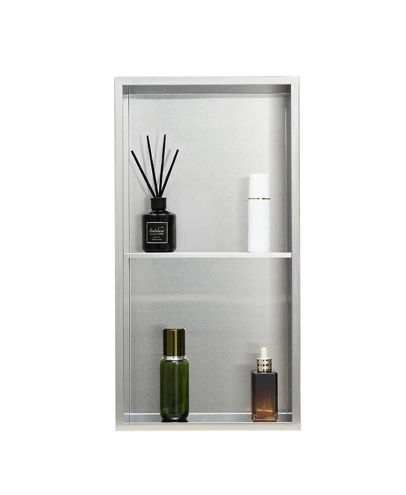Slickblue Stainless Steel Shower Niche Recessed Wall Shelf for Bathroom Storage