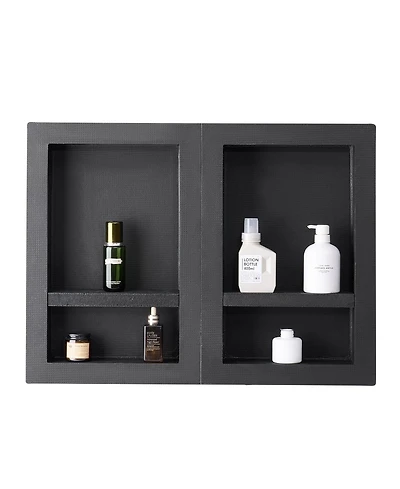 Slickblue Double Recessed Shower Niche Wall Shelf for Bathroom Storage and Organization