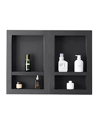 Slickblue Double Recessed Shower Niche Wall Shelf for Bathroom Storage and Organization