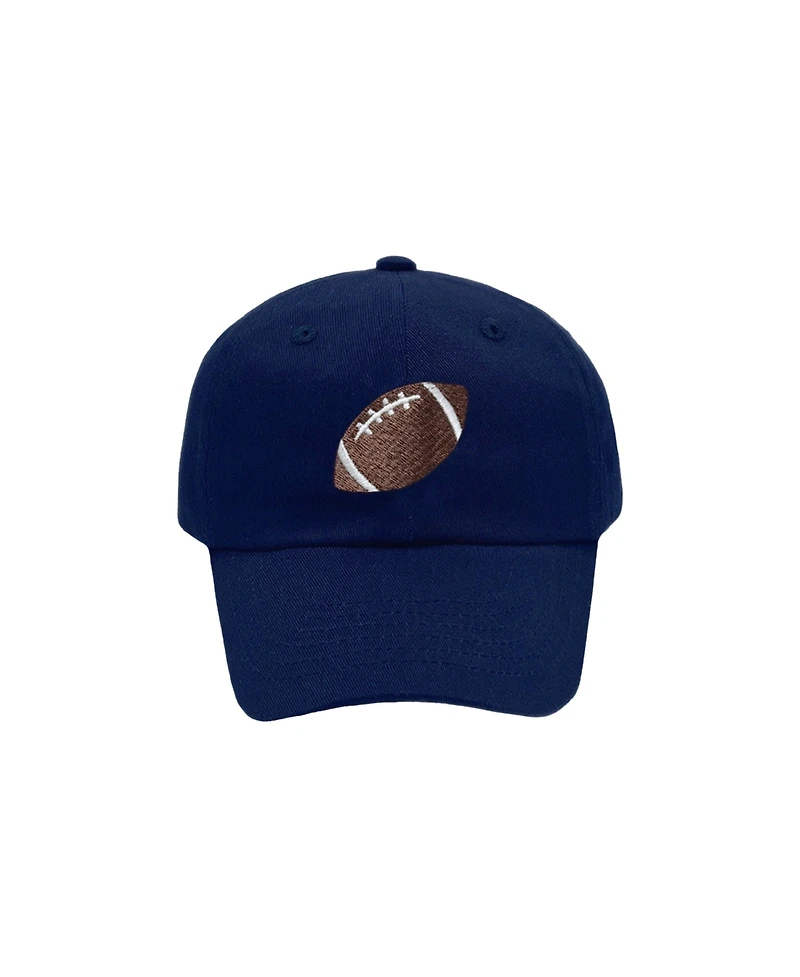 Bits & Bows Boys' Football Baseball Hat in Navy - Baby, Little Kid, Big Kid