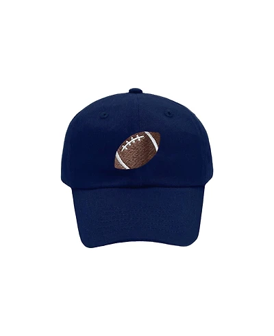 Bits & Bows Boys' Football Baseball Hat in Navy - Baby, Little Kid, Big Kid