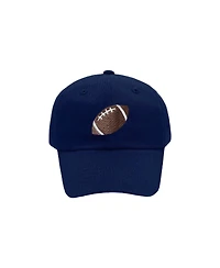 Bits & Bows Boys' Football Baseball Hat in Navy - Baby, Little Kid, Big Kid