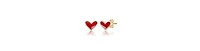 GiGiGirl 14K Gold Plated with Red Enamel Heart Stud Earrings