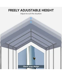 Outsunny 20' x 10' Height Adjustable Carport Patio Storage Shelter
