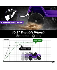 12V Kids Ride-On Truck with Remote Control & Headlights – Purple