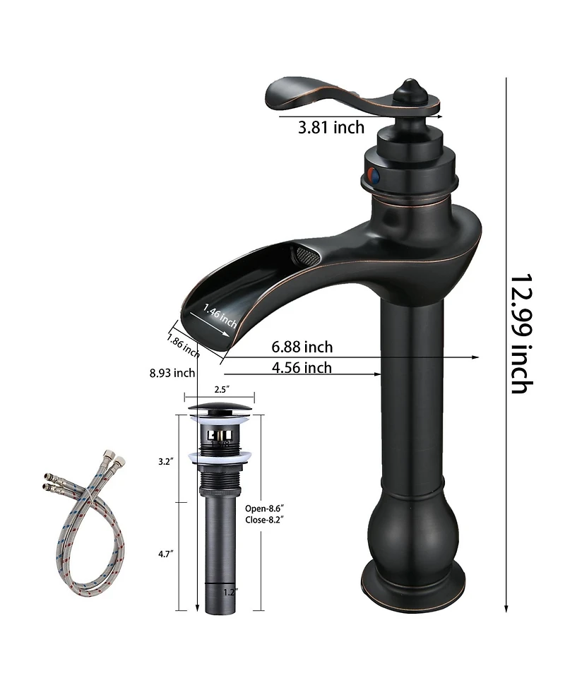 Greenspring Waterfall Single Hole Single-Handle Vessel Bathroom Faucet in oil rubbed bronze