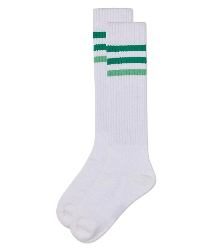 Memoi Little Girls TwoTone Varsity Stripe Knee High Socks