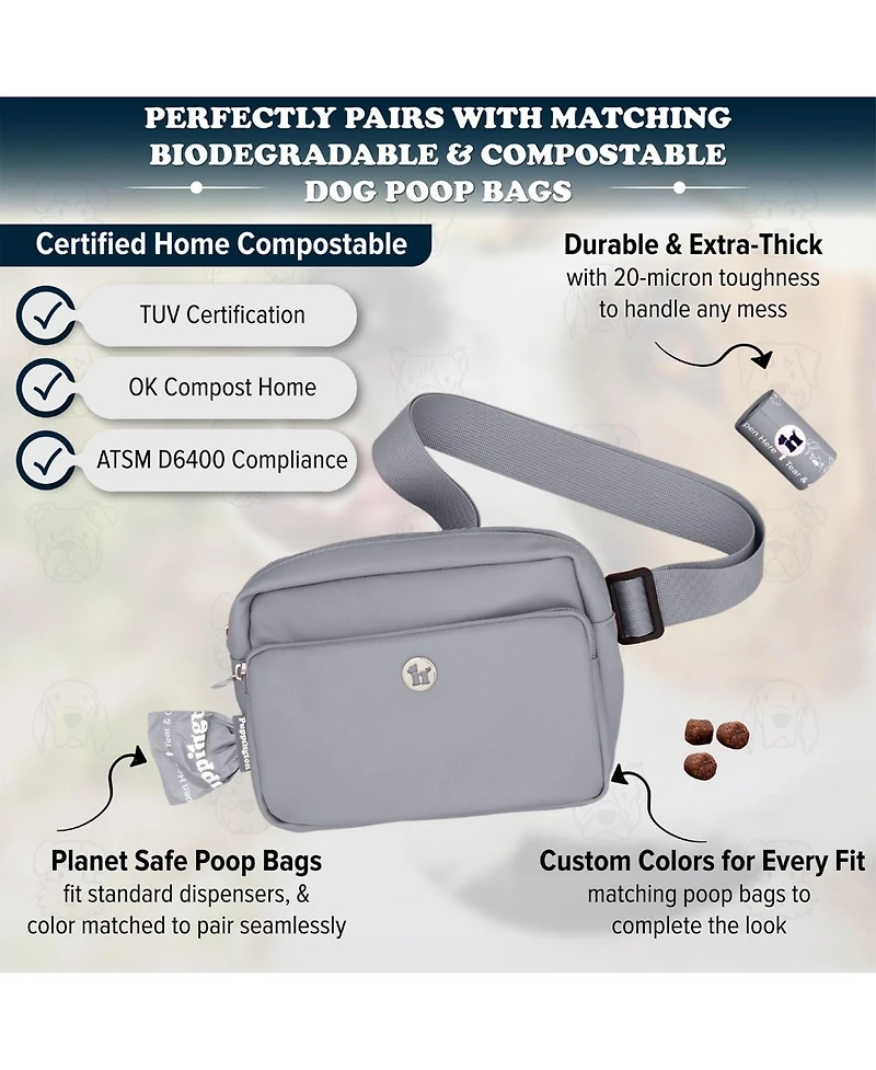 Walk Star Kit: 3-in-1 Dog Bag, Bowl, & Leash plus Matching 90 Refill Poop Bags