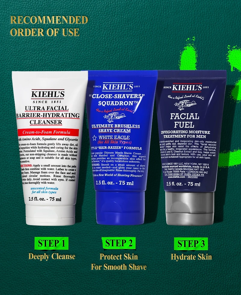 Kiehl's Since 1851 Men's 3-Pc. Shave It Off and Take It Off Gift Shaving Set